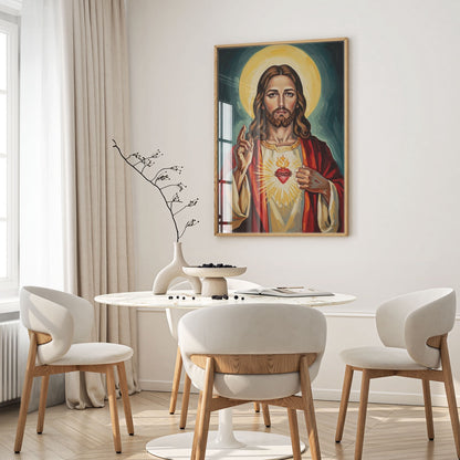 Sacred Heart of Jesus, Christian Canvas Wall Art, Christmas Gift Ideas, Christian Home Decor, Ciaocustom