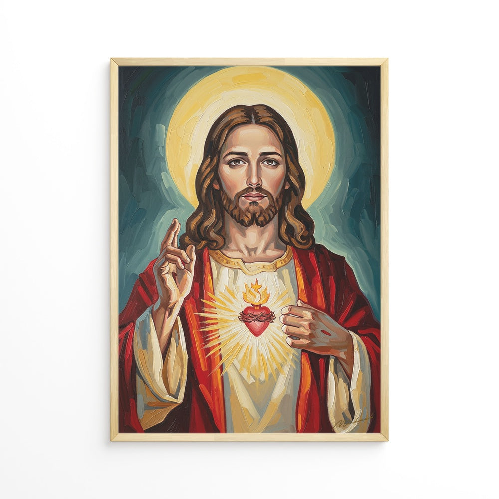 Sacred Heart of Jesus, Christian Canvas Wall Art, Christmas Gift Ideas, Christian Home Decor, Ciaocustom