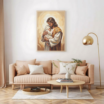 Safe in His Arms, Christian Canvas Wall Art, Christmas Gift Ideas, Christian Home Decor, Ciaocustom