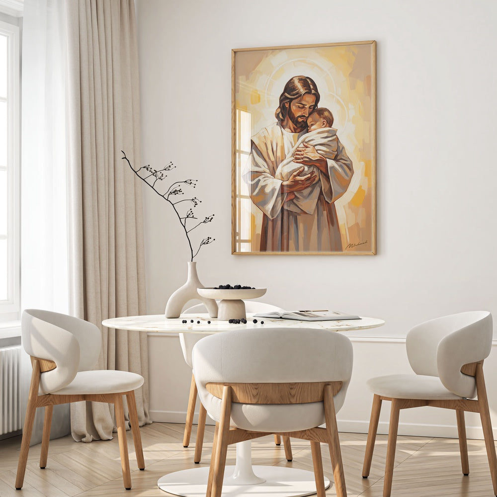 Safe in His Arms II, Christian Canvas Wall Art, Christmas Gift Ideas, Christian Home Decor, Ciaocustom