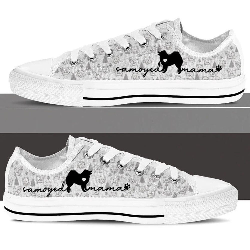 Samoyed Low Top Shoes - Dog Walking Shoes Men Women, Dog Printed Shoes, Canvas Shoes For Men, Women
