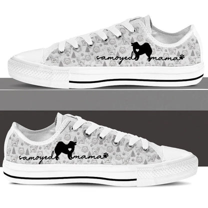 Samoyed Low Top Shoes - Dog Walking Shoes Men Women, Dog Printed Shoes, Canvas Shoes For Men, Women