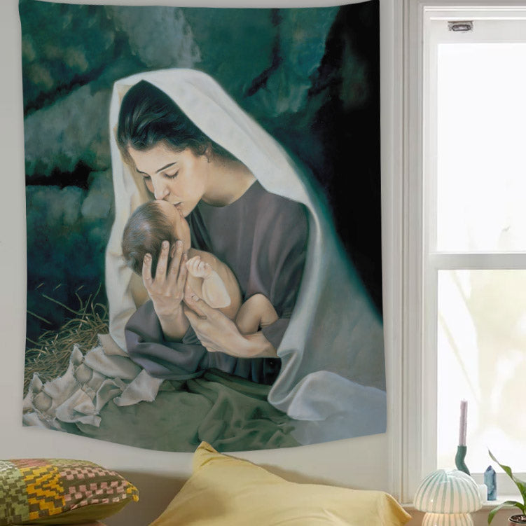 She Shall Bring Forth A Son Religious Tapestries - Christian Wall Tapestry Decor