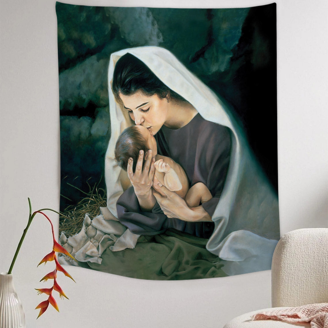 She Shall Bring Forth A Son Religious Tapestries - Christian Wall Tapestry Decor