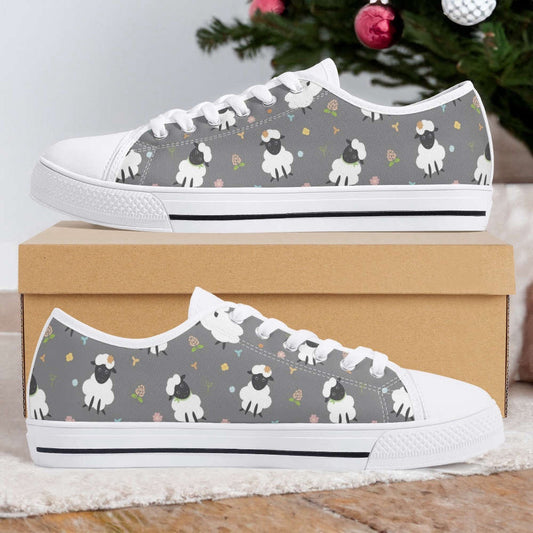 Sheep Shoes, Sheep Sneakers, Sheep Women Shoes Best Gift For Women, Animal Print Canvas Shoes, Print On Canvas Shoes
