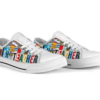 Spanish Teacher Shoes Shoes License Plate Shoes for Mens, Teacher Shoes, Low Top Sneakers