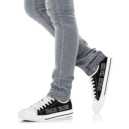 Spanish Teacher Strong Red Black Shoes, Teacher Shoes, Low Top Sneakers