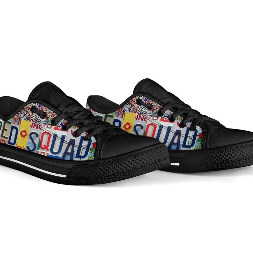 Sped Squad Inspire License Plates Low Top Shoes, Teacher Shoes, Low Top Sneakers