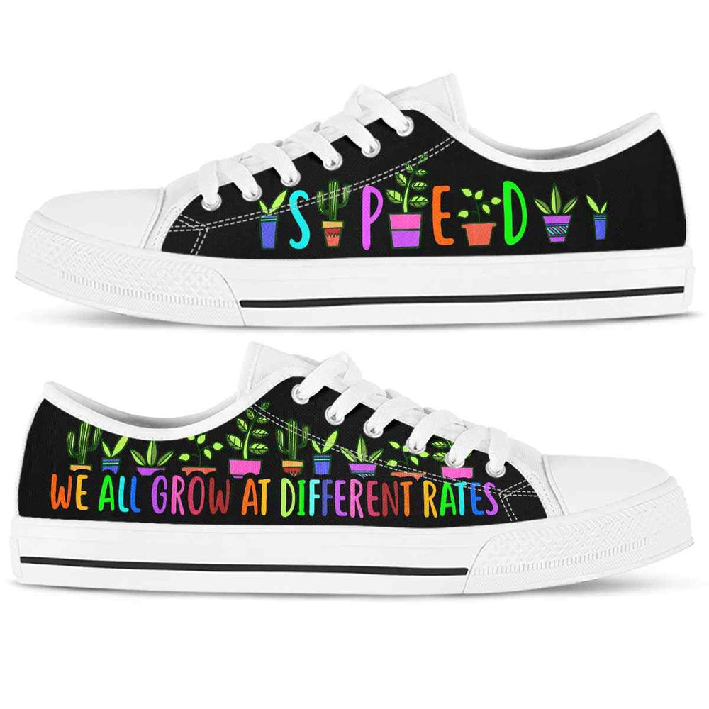 Sped Teacher Plants We All Grow Low Top Shoes, Teacher Shoes, Low Top Sneakers