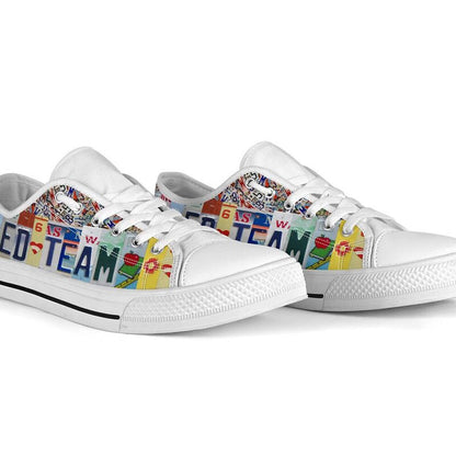 Sped Team License Plates Low Top Shoes, Teacher Shoes, Low Top Sneakers