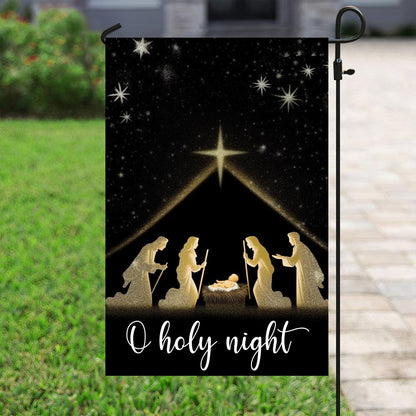 Starry Night Holy Night Nativity A Celebration Of The Birth Religious Christmas Garden Flag - Christian House Flag