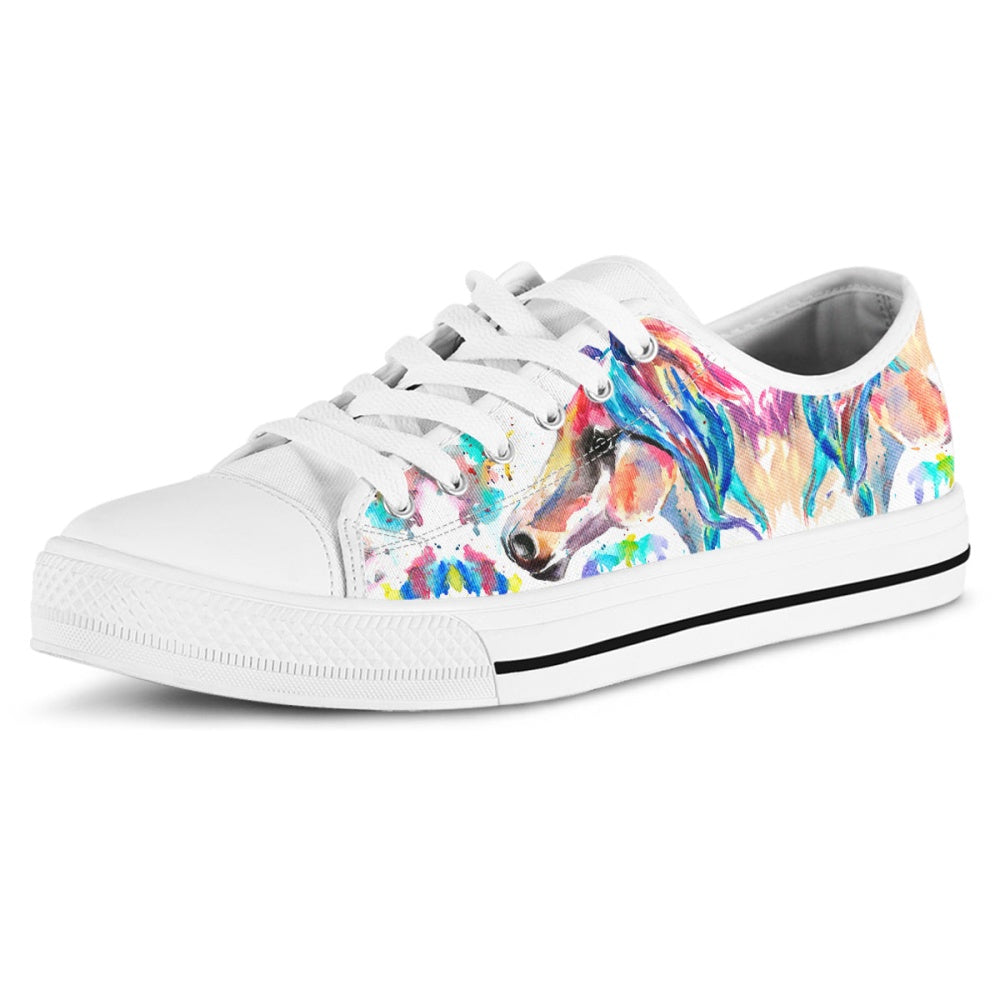 Stunning Watercolor Horse Canvas Shoes, Animal Print Canvas Shoes, Print On Canvas Shoes