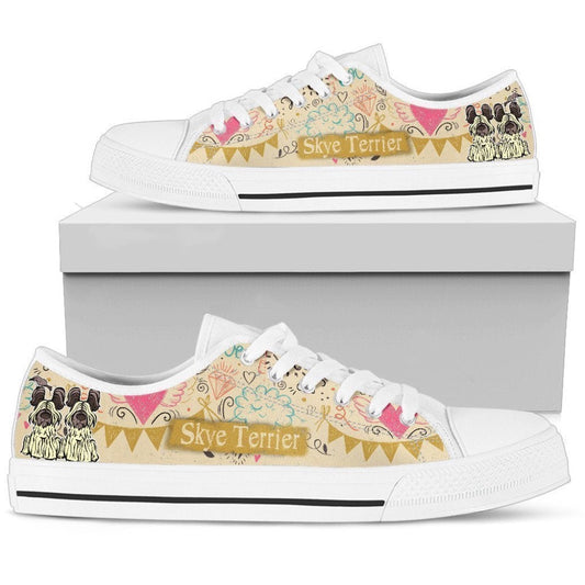 Stylish Skye Terrier Women S Low Top Shoe - Comfortable Footwear, Dog Printed Shoes, Canvas Shoes For Men, Women
