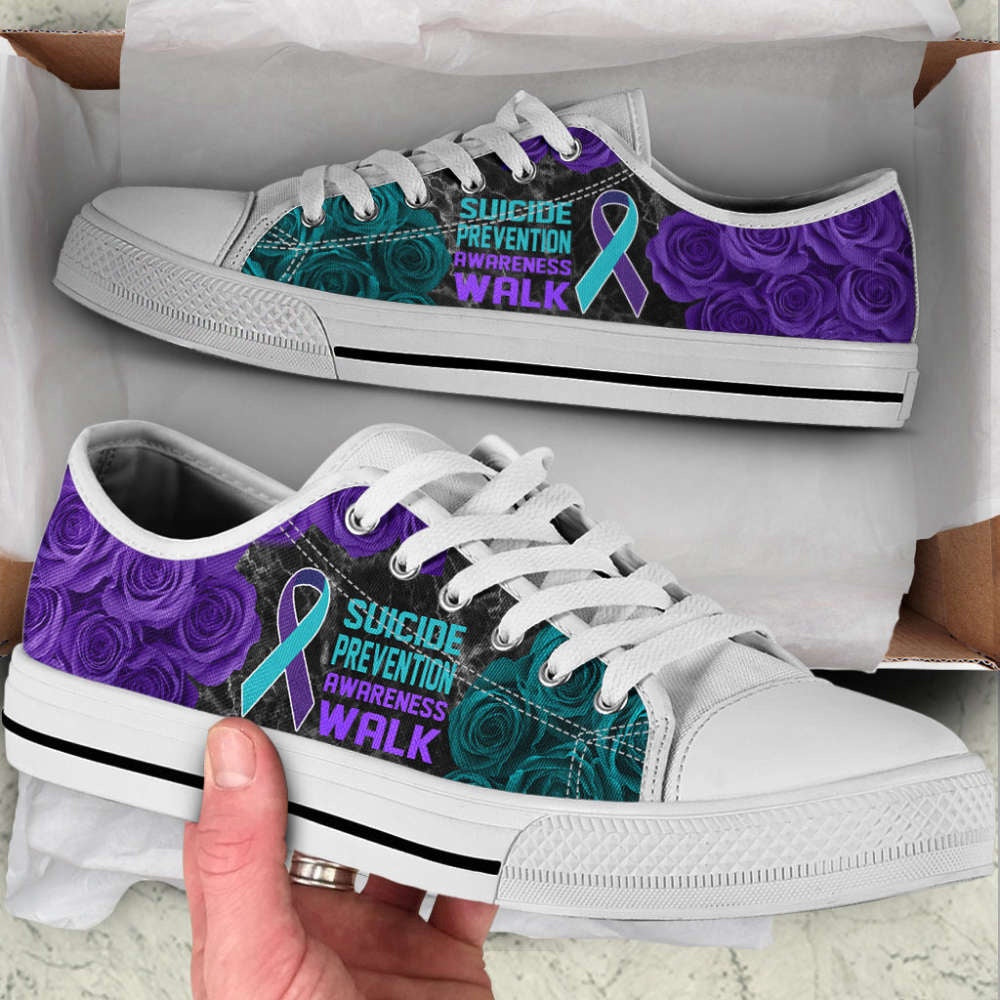 Suicide Prevention Shoes Awareness Walk Low Top Shoes Canvas Shoes, Low Top Sneaker, Low Top Canvas Shoes