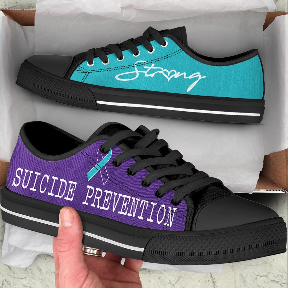 Suicide Prevention Shoes Strong Low Top Shoes , Low Top Sneaker, Low Top Canvas Shoes