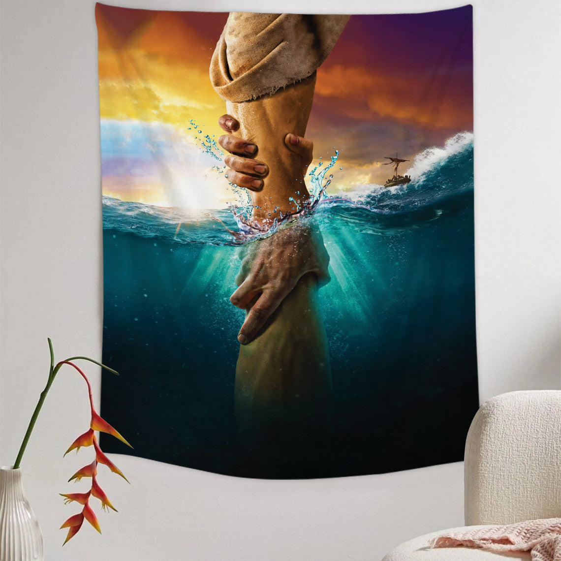 Take My Hand God Tapestry - Christian Tapestry - Bible Verse Tapestry