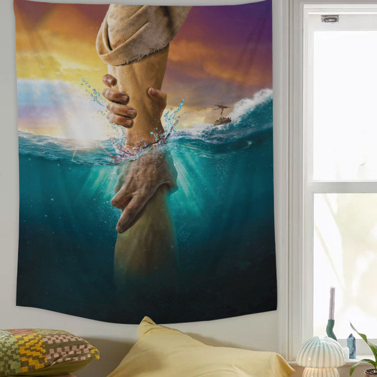 Take My Hand God Tapestry - Christian Tapestry - Bible Verse Tapestry