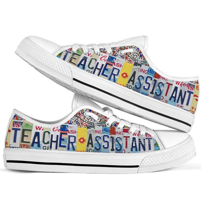Teacher Assistant Inspire License Plates Low Top Shoes, Teacher Shoes, Low Top Sneakers