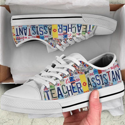 Teacher Assistant Inspire License Plates Low Top Shoes, Teacher Shoes, Low Top Sneakers