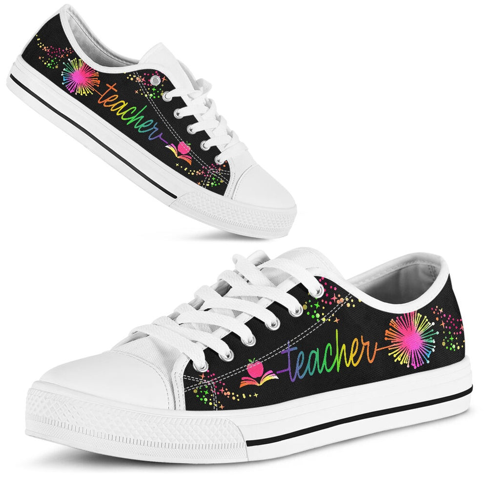 Teacher Dandelion Art Color Shoes, Teacher Shoes, Low Top Sneakers