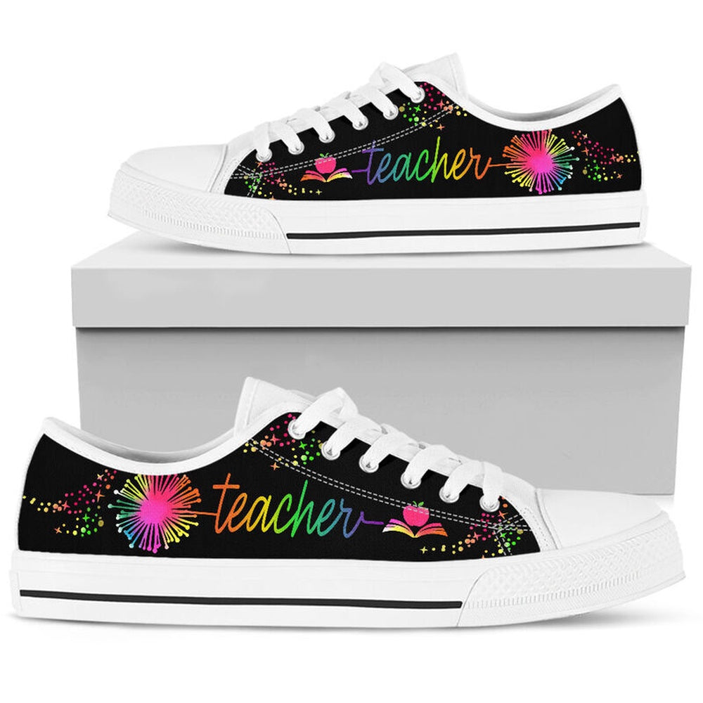 Teacher Dandelion Art Color Shoes, Teacher Shoes, Low Top Sneakers