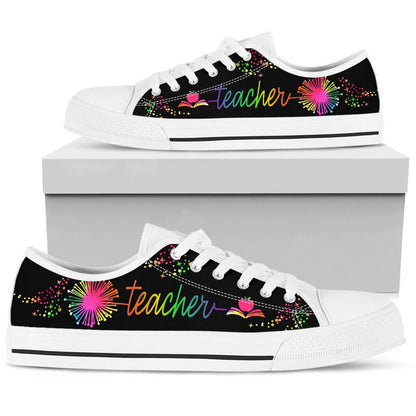 Teacher Dandelion Art Color Shoes, Teacher Shoes, Low Top Sneakers