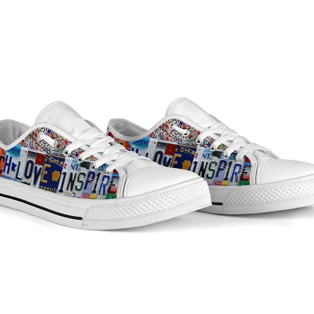 Teacher License Plates Low Top Shoes, Teacher Shoes, Low Top Sneakers