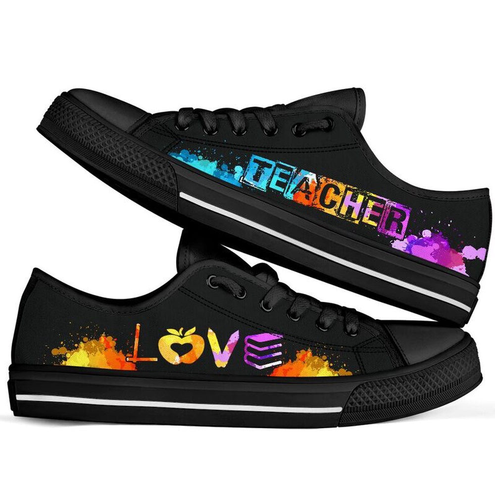 Teacher Love Art Shoes, Teacher Shoes, Low Top Sneakers