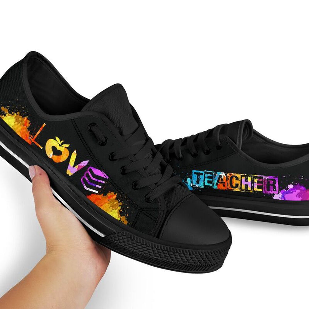 Teacher Love Art Shoes, Teacher Shoes, Low Top Sneakers