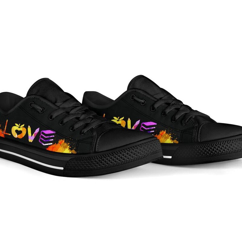 Teacher Love Art Shoes, Teacher Shoes, Low Top Sneakers