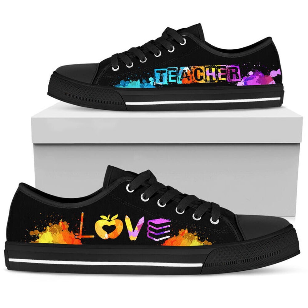 Teacher Love Art Shoes, Teacher Shoes, Low Top Sneakers