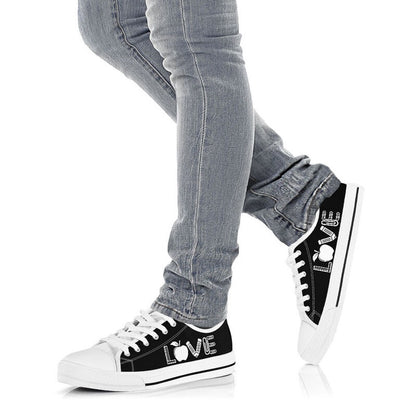 Teacher Love Black Low Top Shoes, Teacher Shoes, Low Top Sneakers