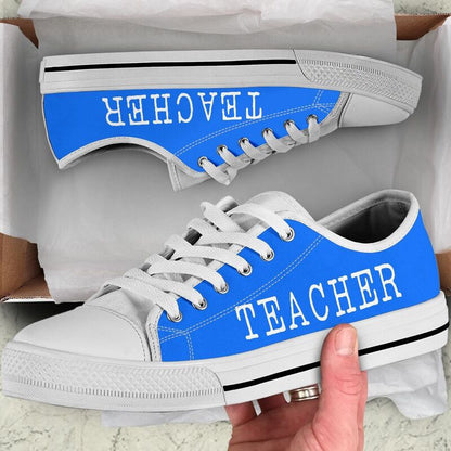 Teacher Love Blue White Shoes, Teacher Shoes, Low Top Sneakers