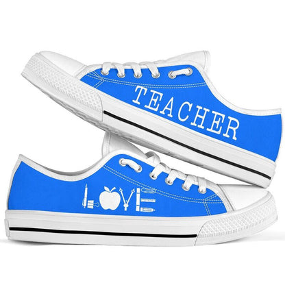Teacher Love Low Top All Blue Shoes, Teacher Shoes, Low Top Sneakers