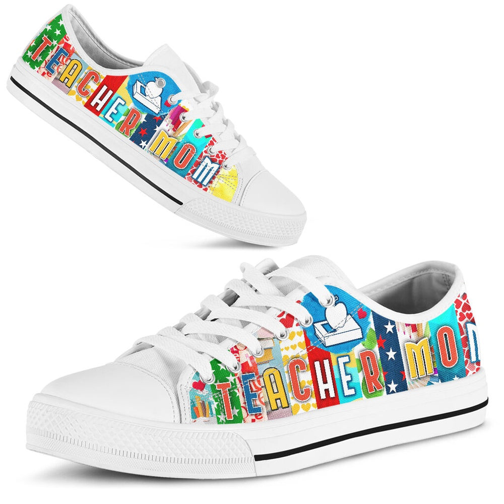 Teacher Mom Shoes License Plate Shoes for Mens, Teacher Shoes, Low Top Sneakers