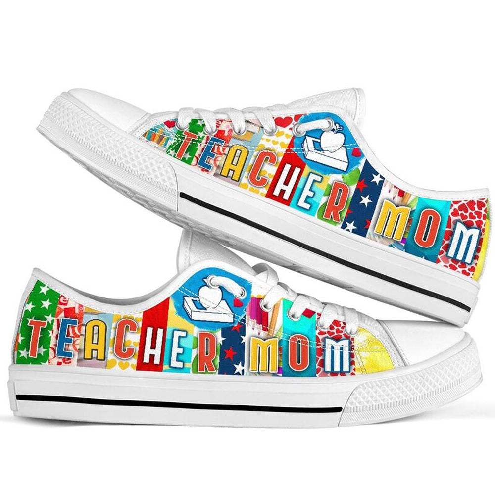 Teacher Mom Shoes License Plate Shoes for Mens, Teacher Shoes, Low Top Sneakers