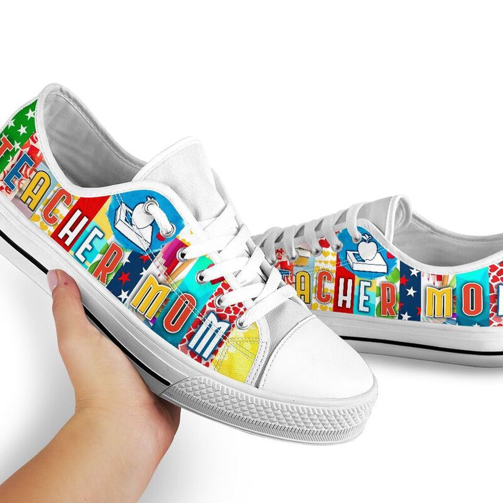 Teacher Mom Shoes License Plate Shoes for Mens, Teacher Shoes, Low Top Sneakers
