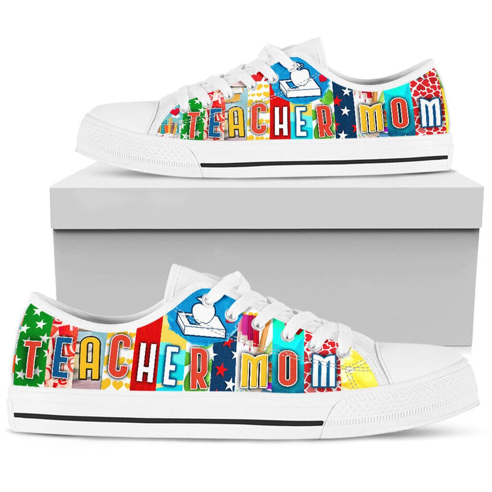 Teacher Mom Shoes License Plate Shoes for Mens, Teacher Shoes, Low Top Sneakers