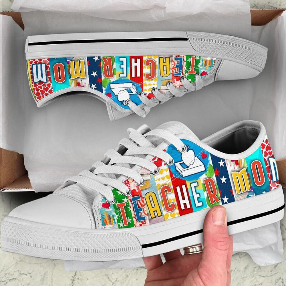 Teacher Mom Shoes License Plate Shoes for Mens, Teacher Shoes, Low Top Sneakers