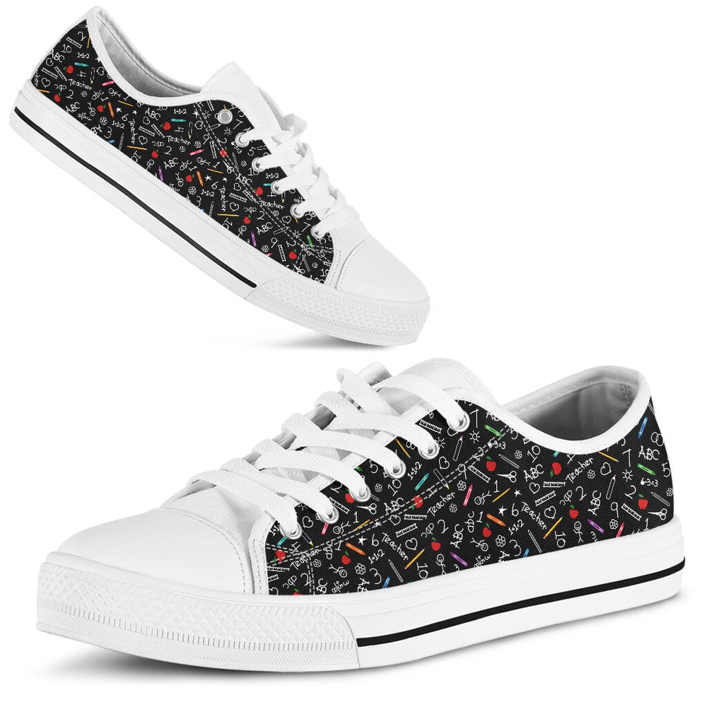 Teacher Pattern Low Top Shoes, Teacher Shoes, Low Top Sneakers