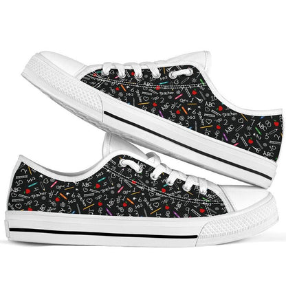 Teacher Pattern Low Top Shoes, Teacher Shoes, Low Top Sneakers