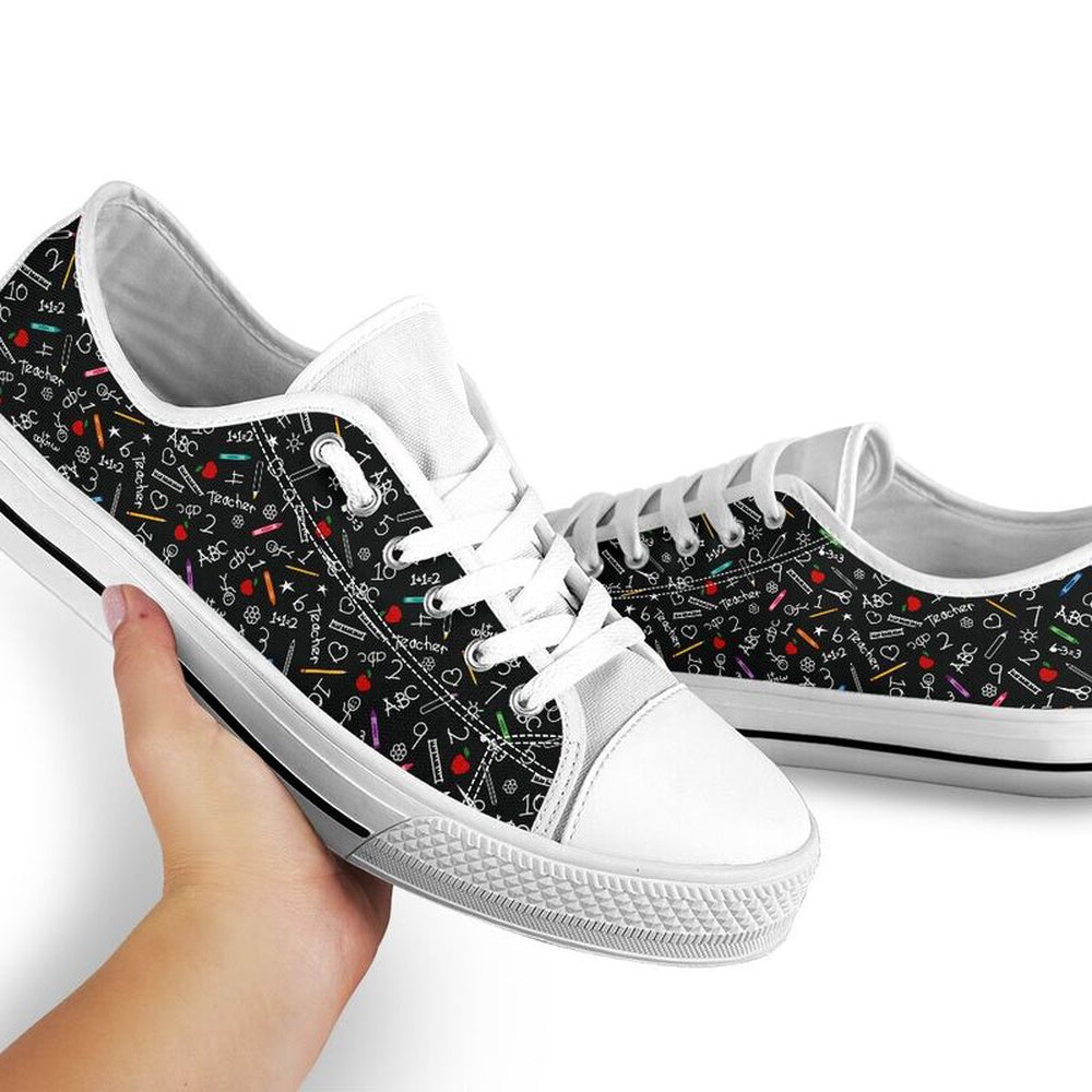 Teacher Pattern Low Top Shoes, Teacher Shoes, Low Top Sneakers