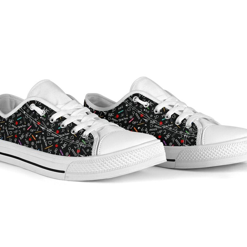 Teacher Pattern Low Top Shoes, Teacher Shoes, Low Top Sneakers