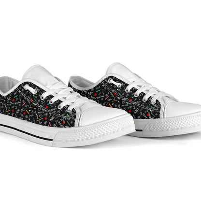 Teacher Pattern Low Top Shoes, Teacher Shoes, Low Top Sneakers