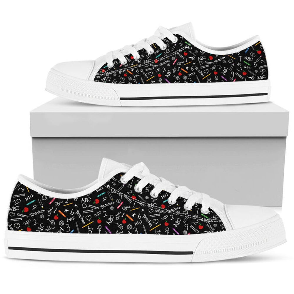 Teacher Pattern Low Top Shoes, Teacher Shoes, Low Top Sneakers