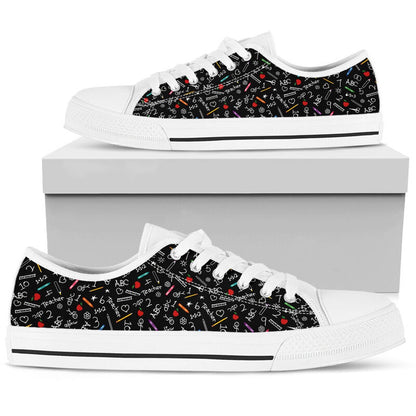 Teacher Pattern Low Top Shoes, Teacher Shoes, Low Top Sneakers