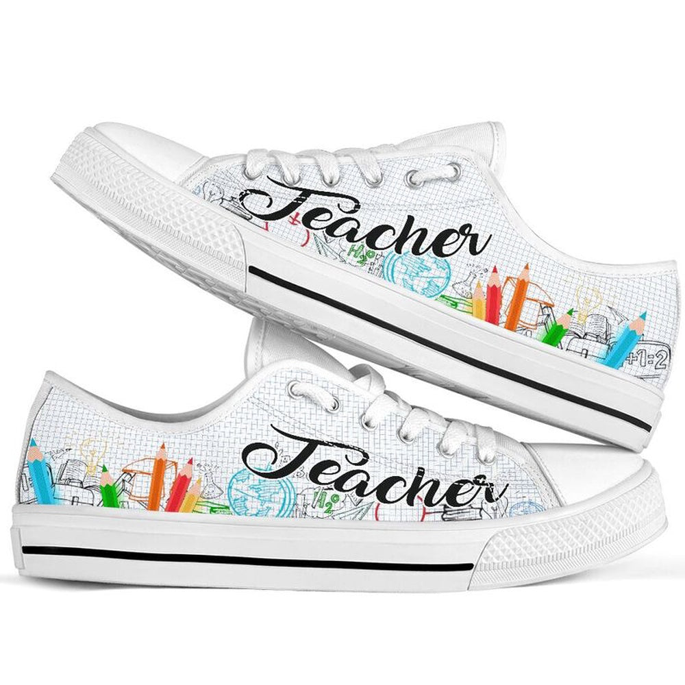Teacher Pencil Low Top Shoes, Teacher Shoes, Low Top Sneakers