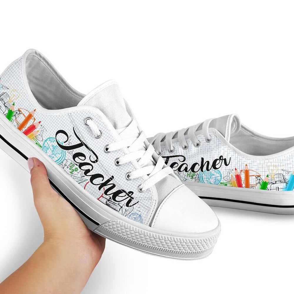 Teacher Pencil Low Top Shoes, Teacher Shoes, Low Top Sneakers