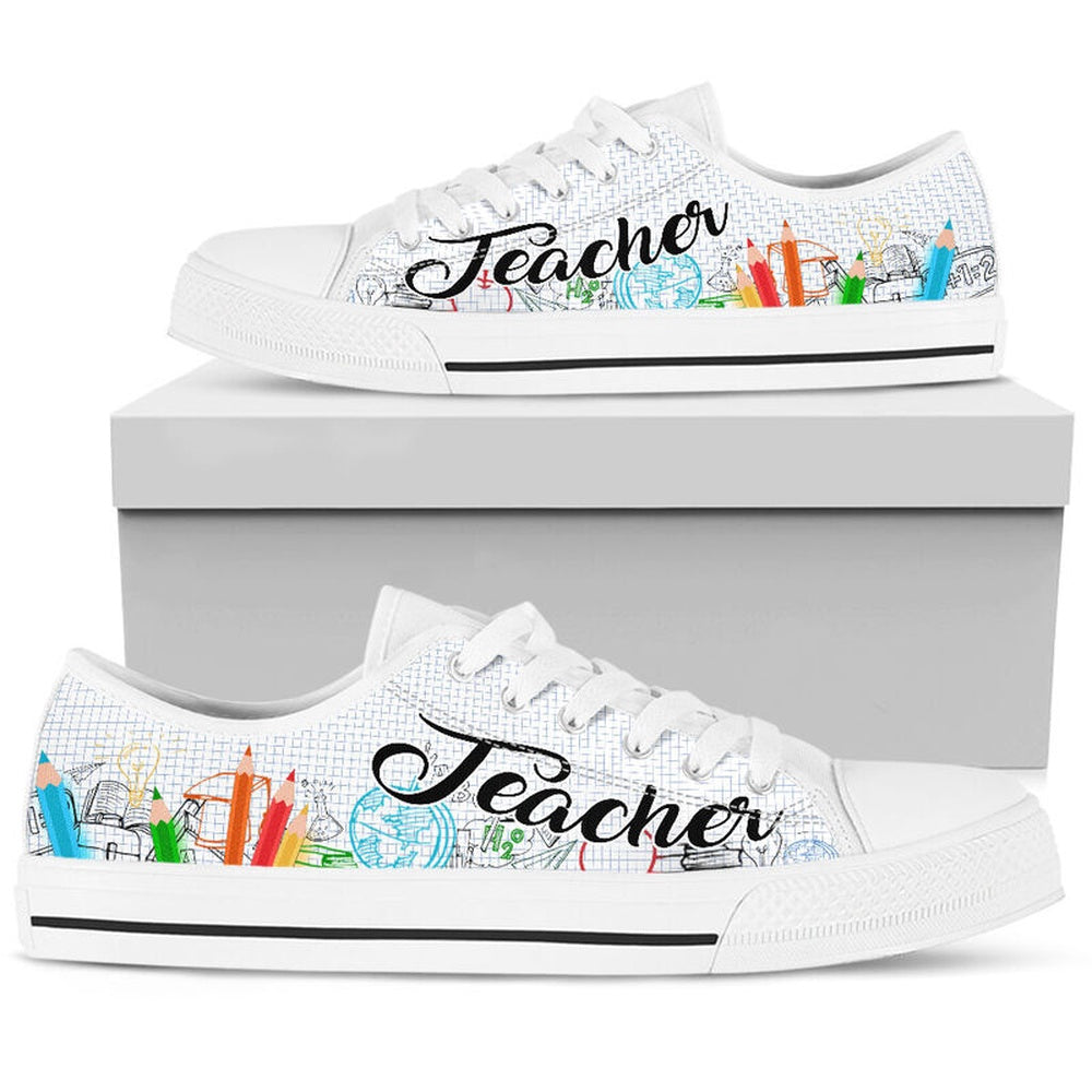 Teacher Pencil Low Top Shoes, Teacher Shoes, Low Top Sneakers
