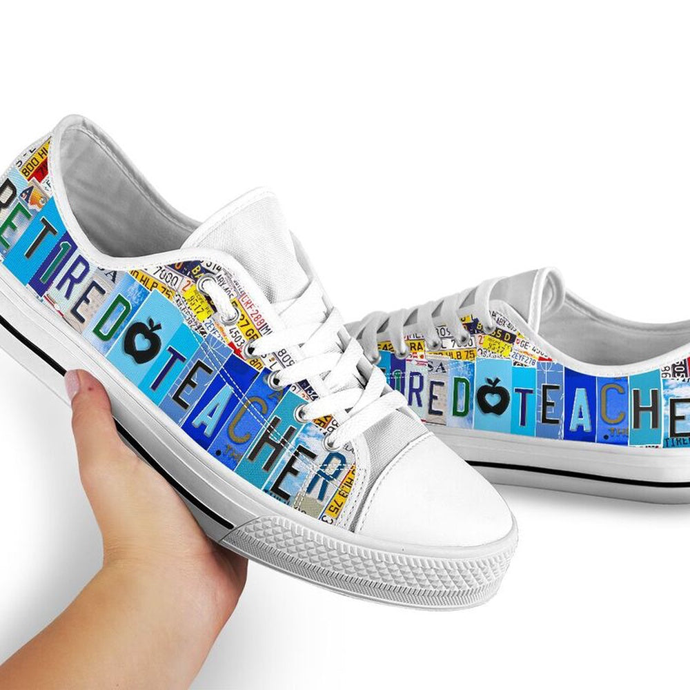 Teacher Shoes License Plate Shoes for Mens, Teacher Shoes, Low Top Sneakers